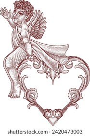 Babby Angel Valeentine with ornamental
