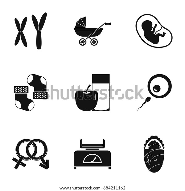 Babby clinic icons set,\
simple style