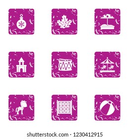 Babe icons set. Grunge set of 9 babe vector icons for web isolated on white background