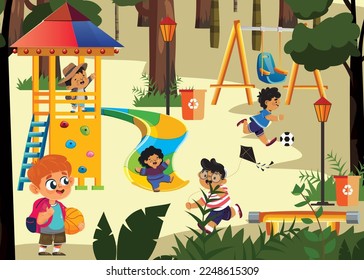 Babe Playground park vector poster