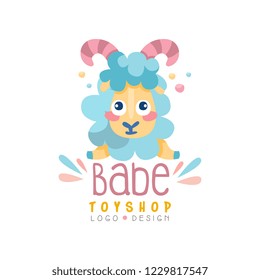 Babe toyship logo design, cute badge can be used for baby store, kids market vector Illustration on a white background
