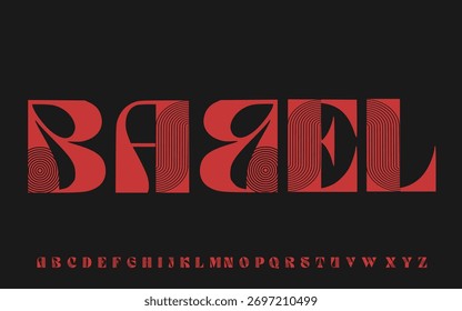 Babel Font Alphabet – Retro Psychedelic Geometric Typeface Modern Creative Display Font for Poster, Logo Futuristic Design