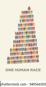 babel tower in isotype pictograms