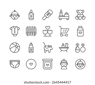 Babies care set  icon designs