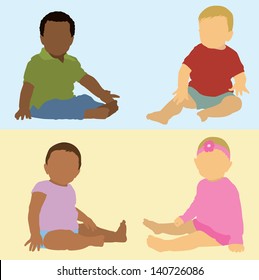 Babies of different races