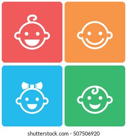 Babies' faces icons