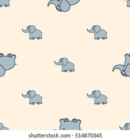 babies hand draw seamless pattern with elephant. Children's pattern seamless. Children pattern vector. Background for little Children's. Vector children pattern of elephants. Kids seamless pattern
