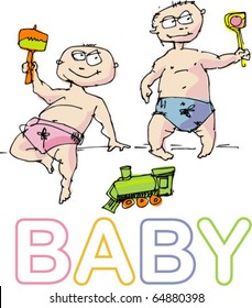 babies - handmade sketch