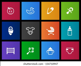 Babies icons in Metro style