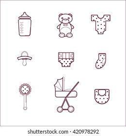 Babies Icons Set 