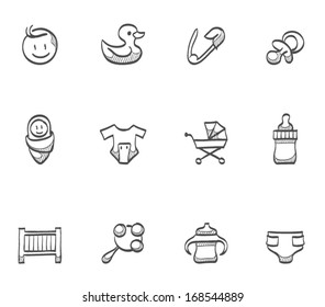 Babies icons in sketch.