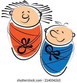 babies isolated on white background  