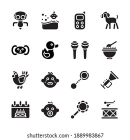 Babies and Kids Glyph Icons - Solid, Vectors