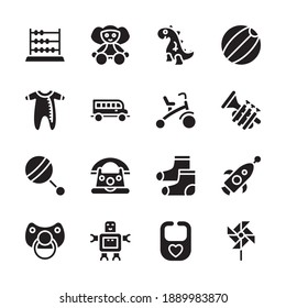 Babies and Kids Glyph Icons - Solid, Vectors