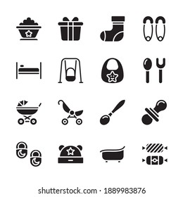 Babies and Kids Glyph Icons - Solid, Vectors