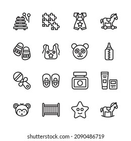 Babies and Kids Outline Icons - Stroked, Vectors