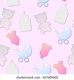 Babies pattern seamless. Vector stock.