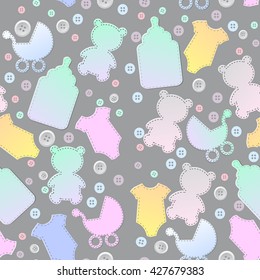 Babies pattern seamless. Vector stock.