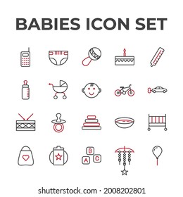 babies set icon, isolated babies set sign icon, vector illustration