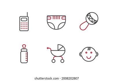 babies set icon, isolated babies set sign icon, vector illustration