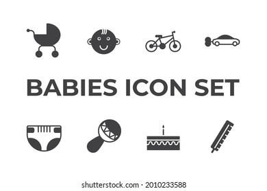 icono de juego de bebés aislados, icono de signo de conjuntos de bebés, ilustración vectorial