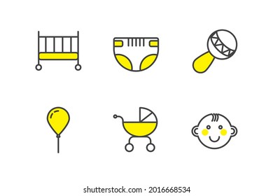 babies set icon, isolated babies set sign icon, vector illustration