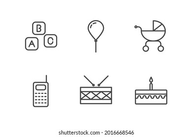 Babys setzen Symbol, einzelne Babys setzen Symbol, Vektorgrafik