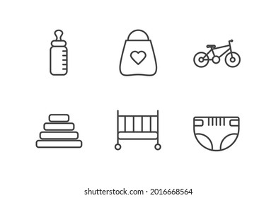 babies set icon, isolated babies set sign icon, vector illustration