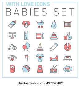 Babies set icons 