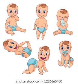 babies set vector illustration isolated on white background vector
