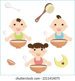 Babies and their first meal