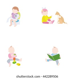 Babies vector icons