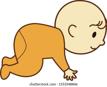 Babies who started forward crawl