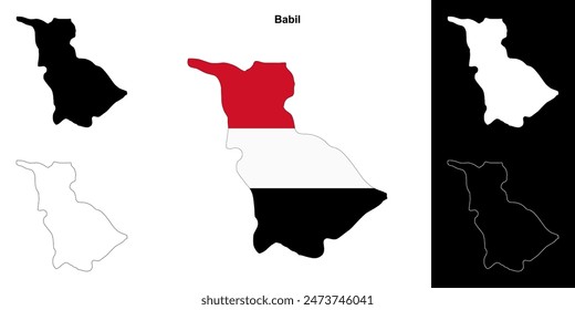 Babil Governorate Outline Map Set