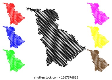 Babil Governorate (Republic of Iraq, Governorates of Iraq) map vector illustration, scribble sketch Babylon Province map