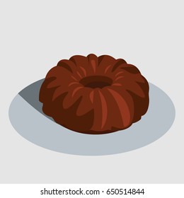 babka cake vector illustration