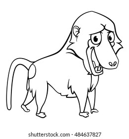 Baboon cartoon style, vector art and illustration.