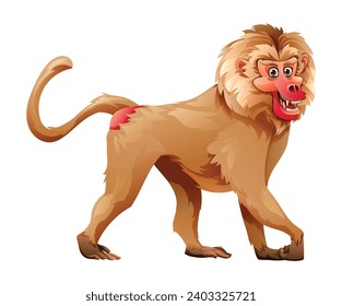 Baboon cartoon vector illustration isolated on white background