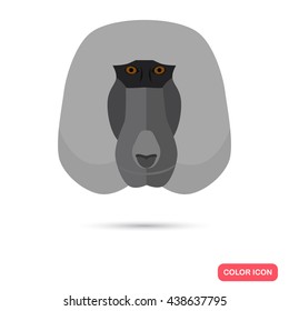 Baboon color flat icon