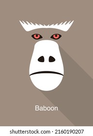 Baboon face flat icon design  vector illustration