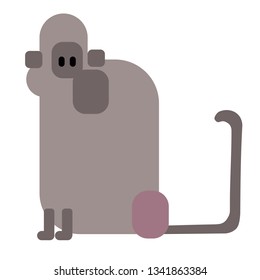 baboon flat illustration Wild life plants and animals series