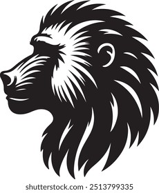 Baboon head Silhouette vector style illustration