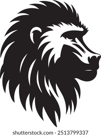 Baboon head Silhouette vector style illustration