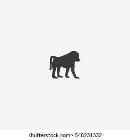 Baboon icon silhouette vector illustration