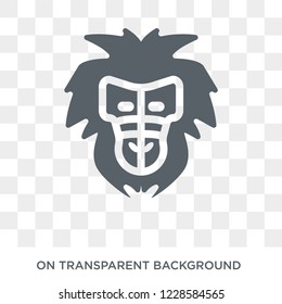 Baboon icon. Trendy flat vector Baboon icon on transparent background from animals  collection. 