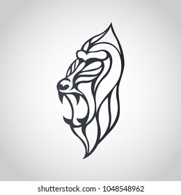 Baboon logo icon design, vector illustration
