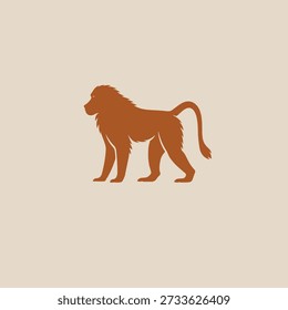 Baboon logo vector icon silhouette illustration.