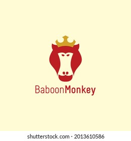 Baboon Monkey Crown Logo Design