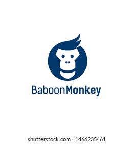 Baboon Monkey Face Logo Vector