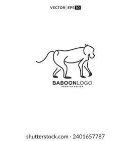 Logotipo de mono Baboon Diseño sencillo y limpio